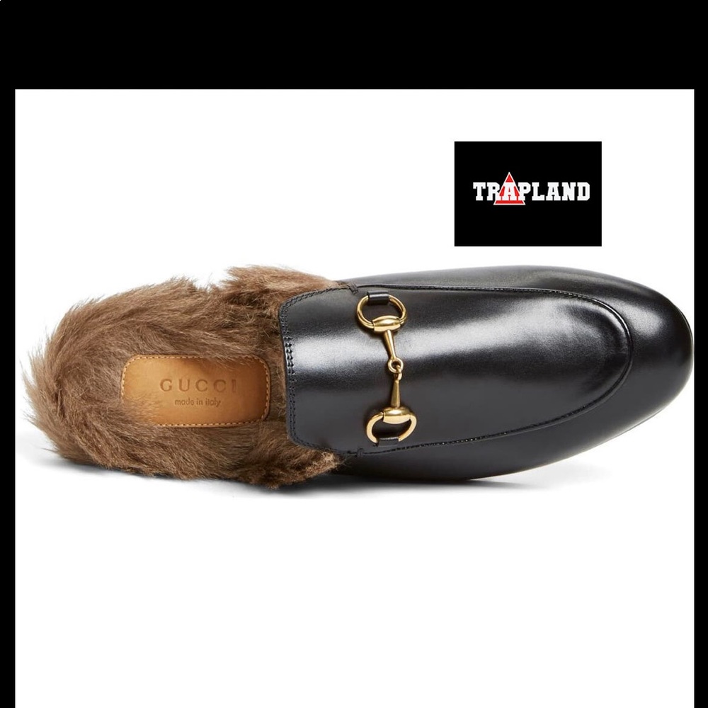 GUCCI WOMEN'S PRINCETOWN LEATHER MULE WITH HAIR